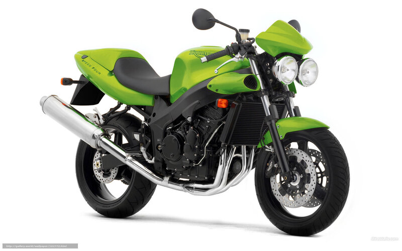 green triumph speed four motorcycle
