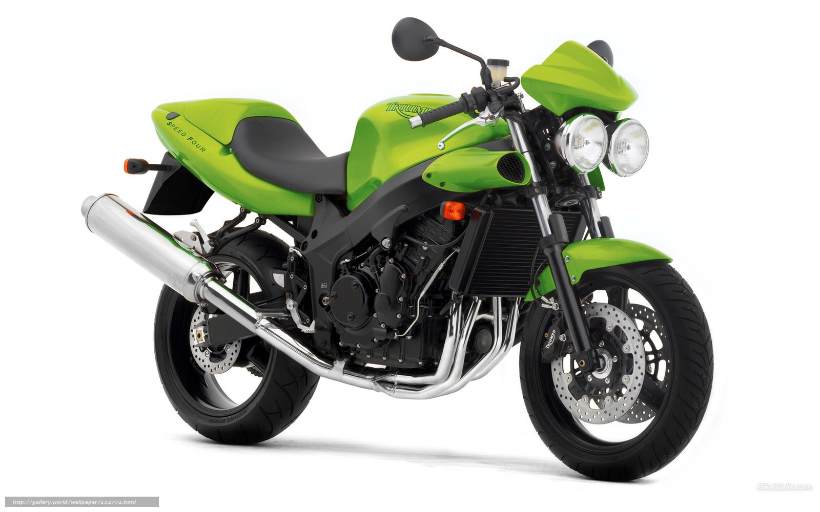 green triumph speed four motorcycle