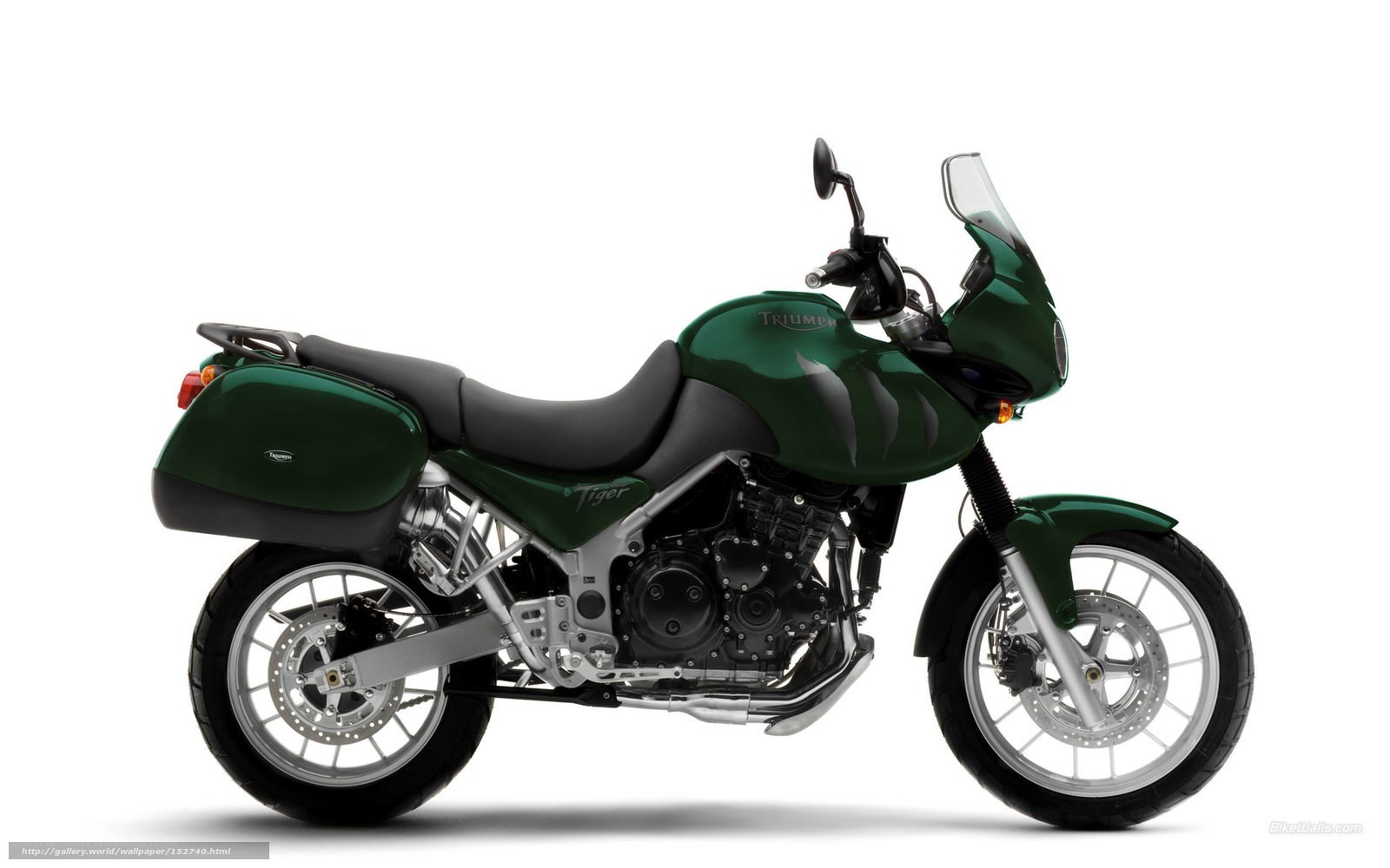 green triumph tiger motorcycle