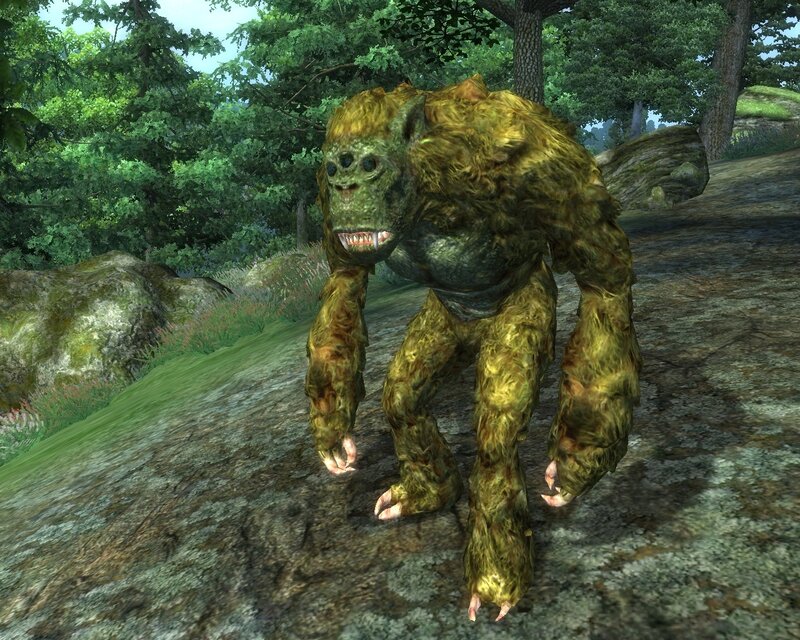 green troll in forest
