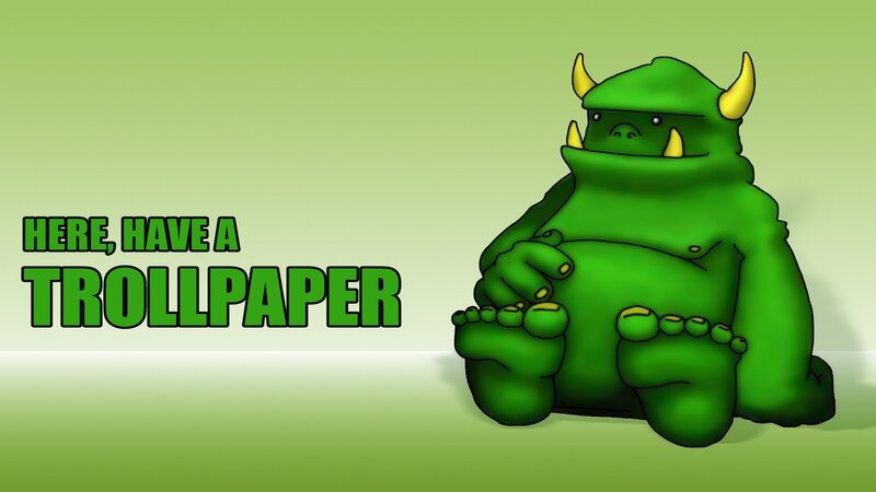 green troll with text