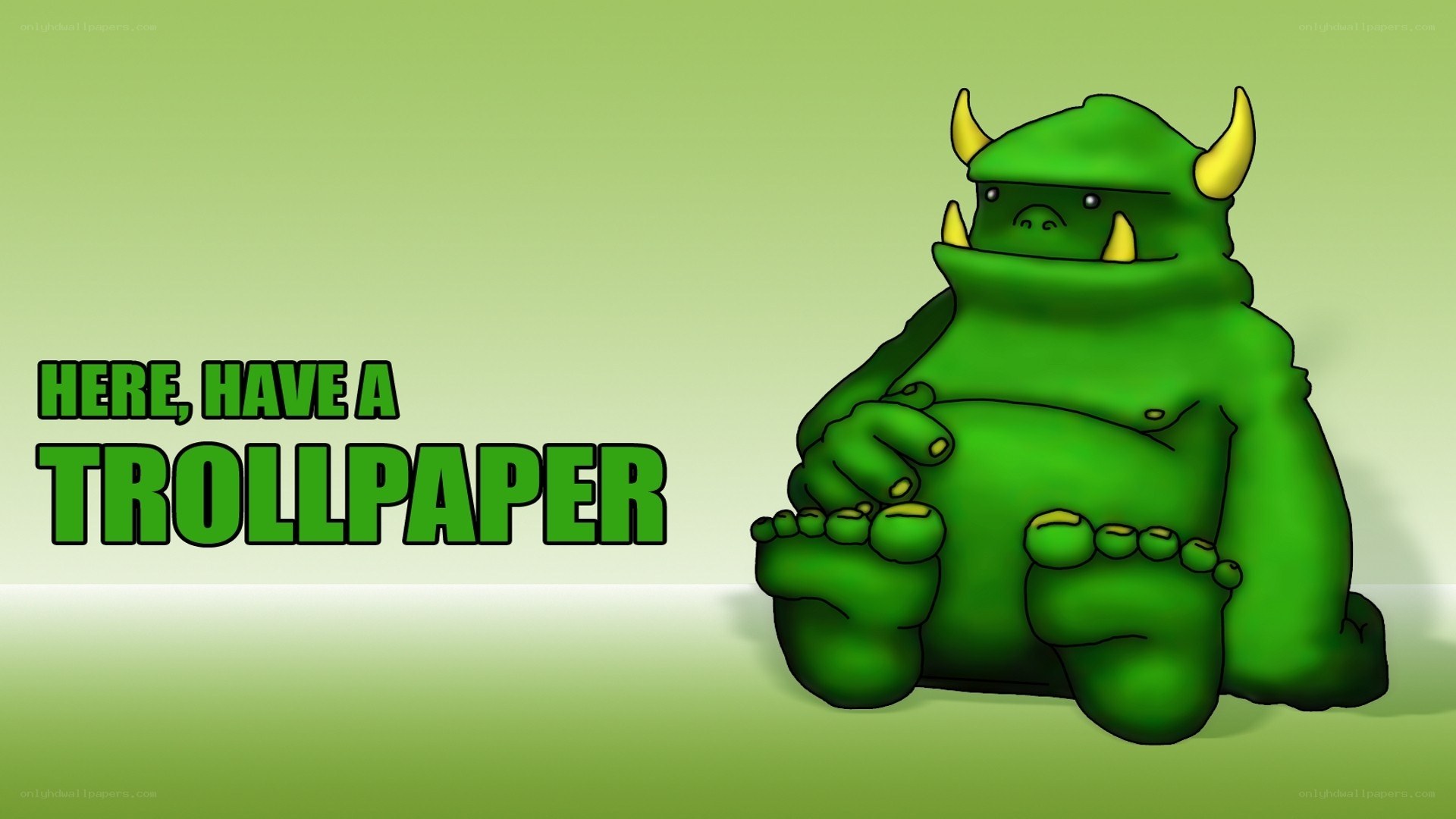 green troll with text