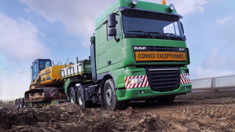 Green Truck with Excavator