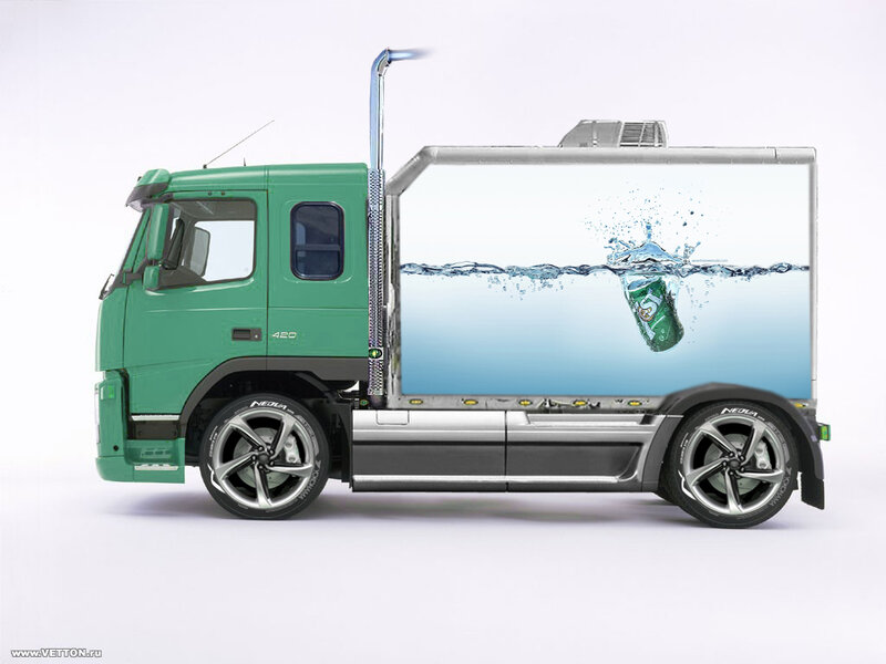 Green Truck with Water Can