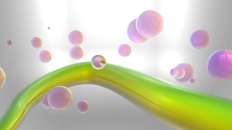 Green Tube with Bubbles