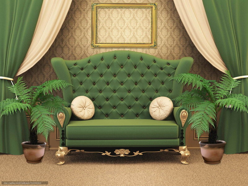 Green Tufted Sofa — Formal