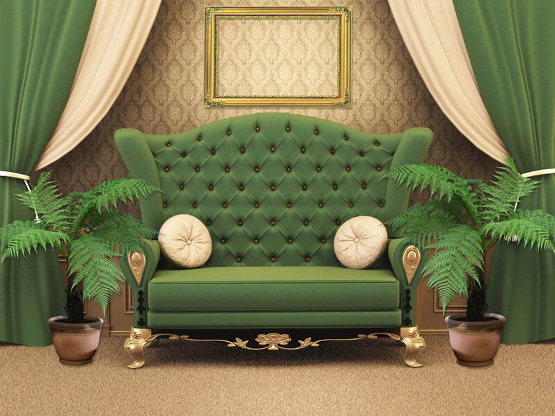 Green Tufted Sofa