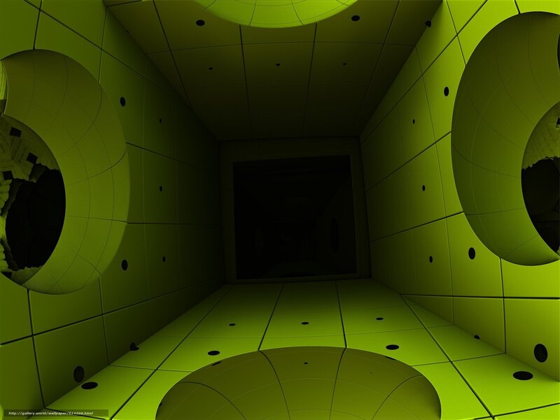 green tunnel corridor