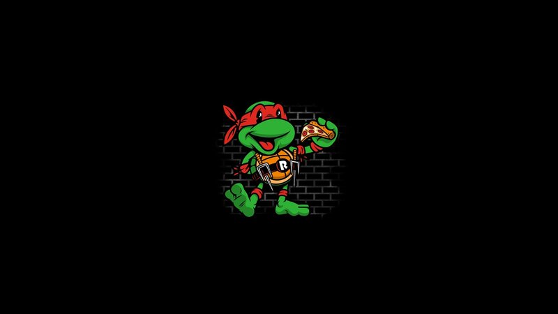 Green Turtle Holding Pizza