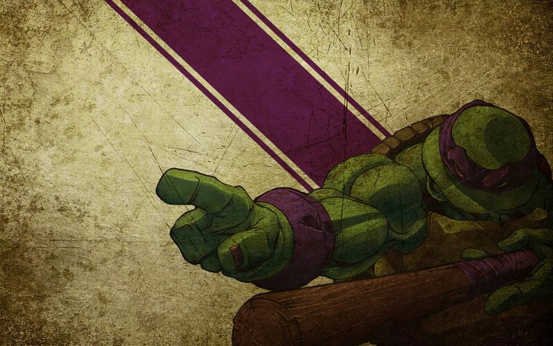 Green Turtle with Purple Mask