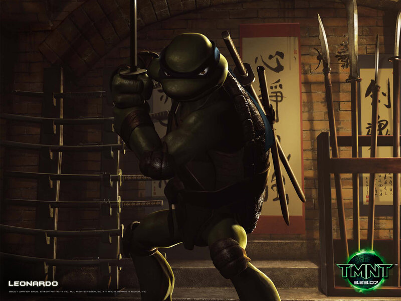 Green Turtle with Sword — Dramatic