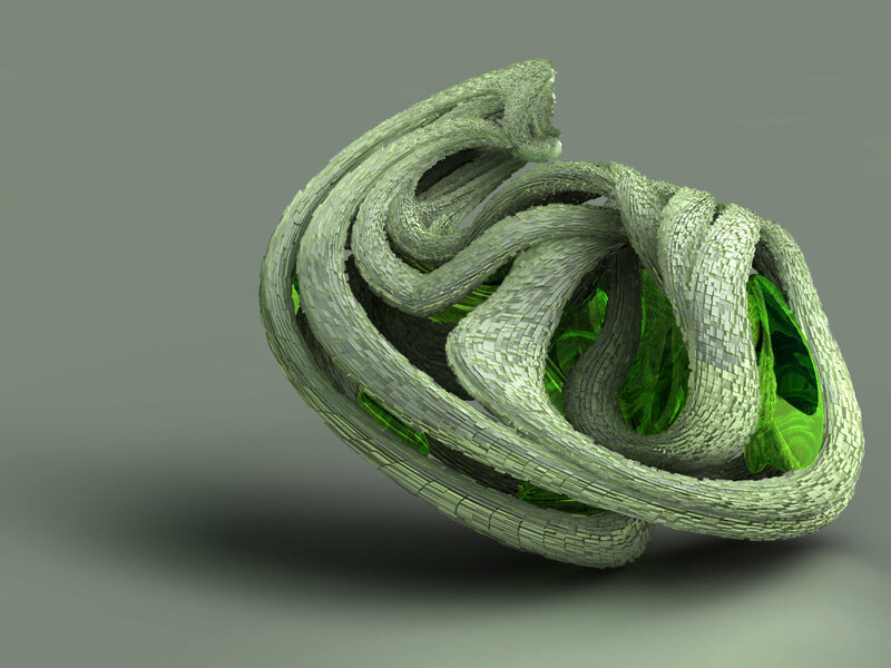 Green Twisted Sculpture
