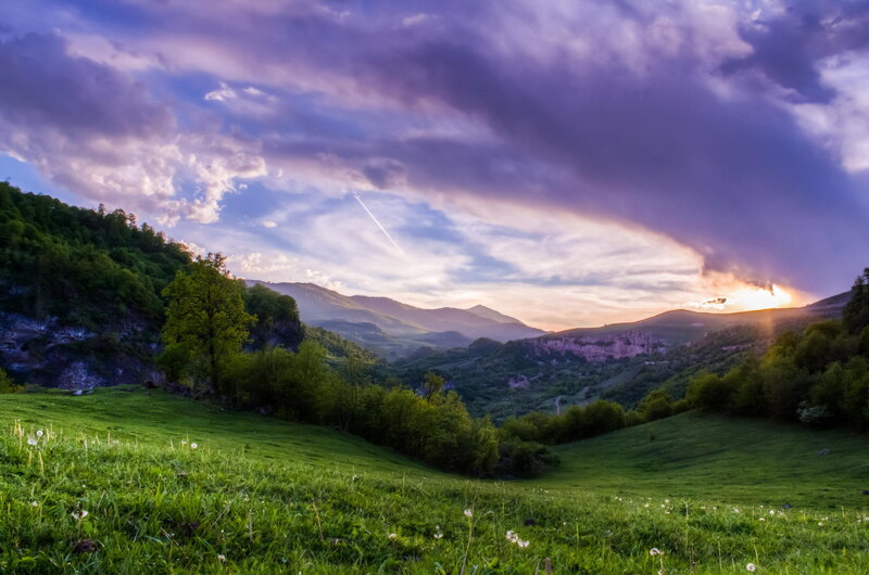 Green Valley at Sunset