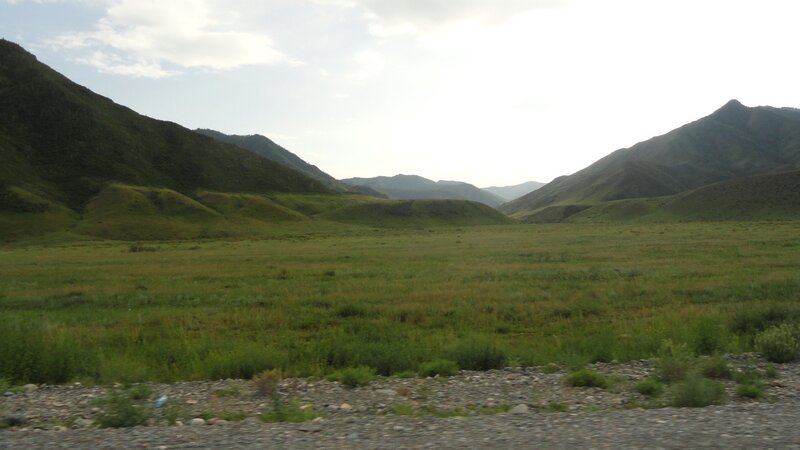 Green valley between mountains