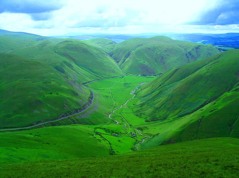 Green Valley Landscape — Serene, Afternoon, Photograph, Hills, River