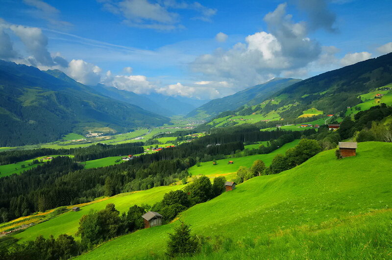 Green Valley Landscape — Serene, Afternoon, Photograph, Mountains, Hills