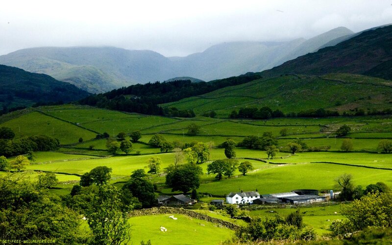Green Valley with Farm — Serene