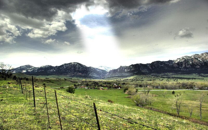 Green Valley with Mountains — Dramatic, Spring, Photograph
