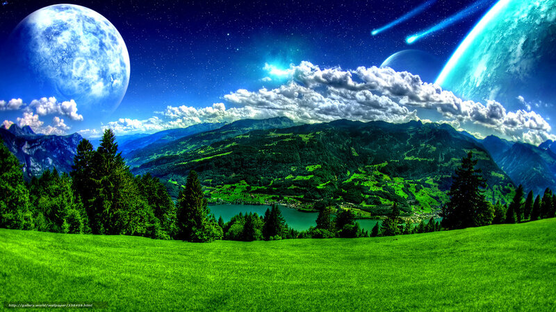 Green Valley with Planets