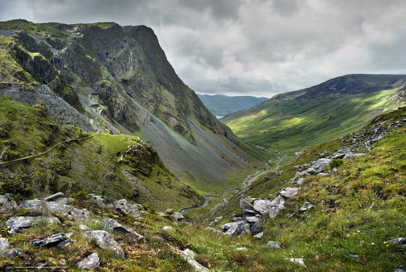 Green Valley with River — Dramatic, Photograph