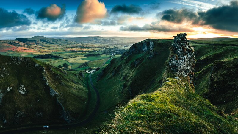 Green Valley with Road — Dramatic