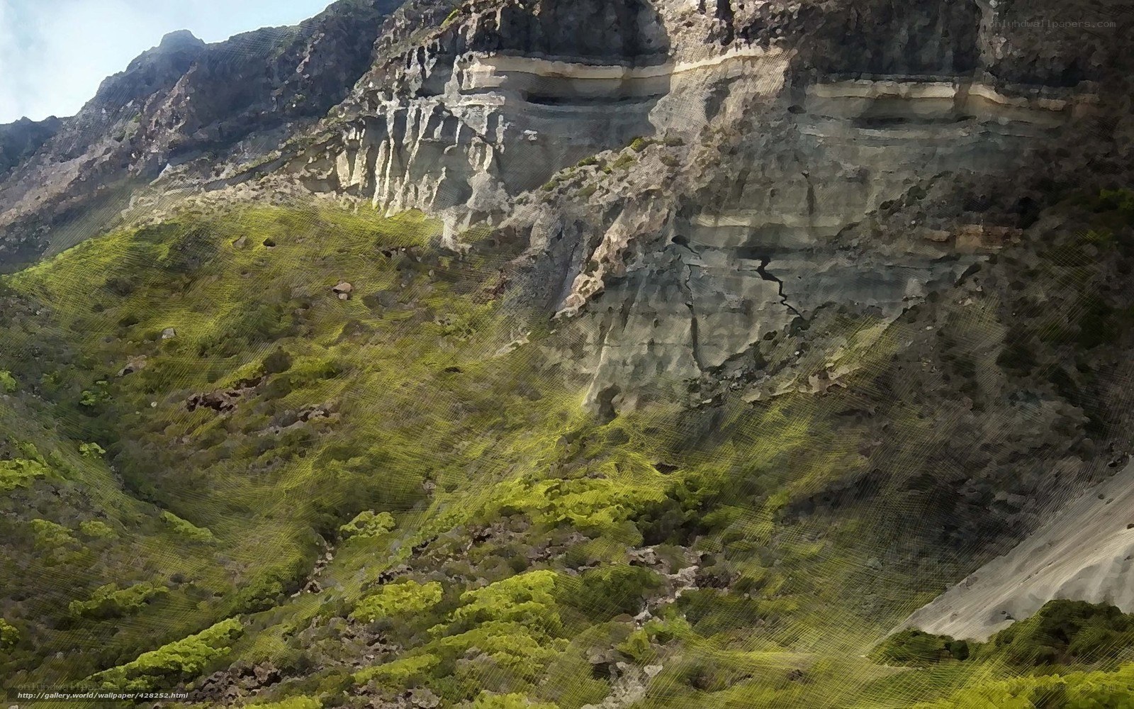 Green Valley with Rocky Cliffs