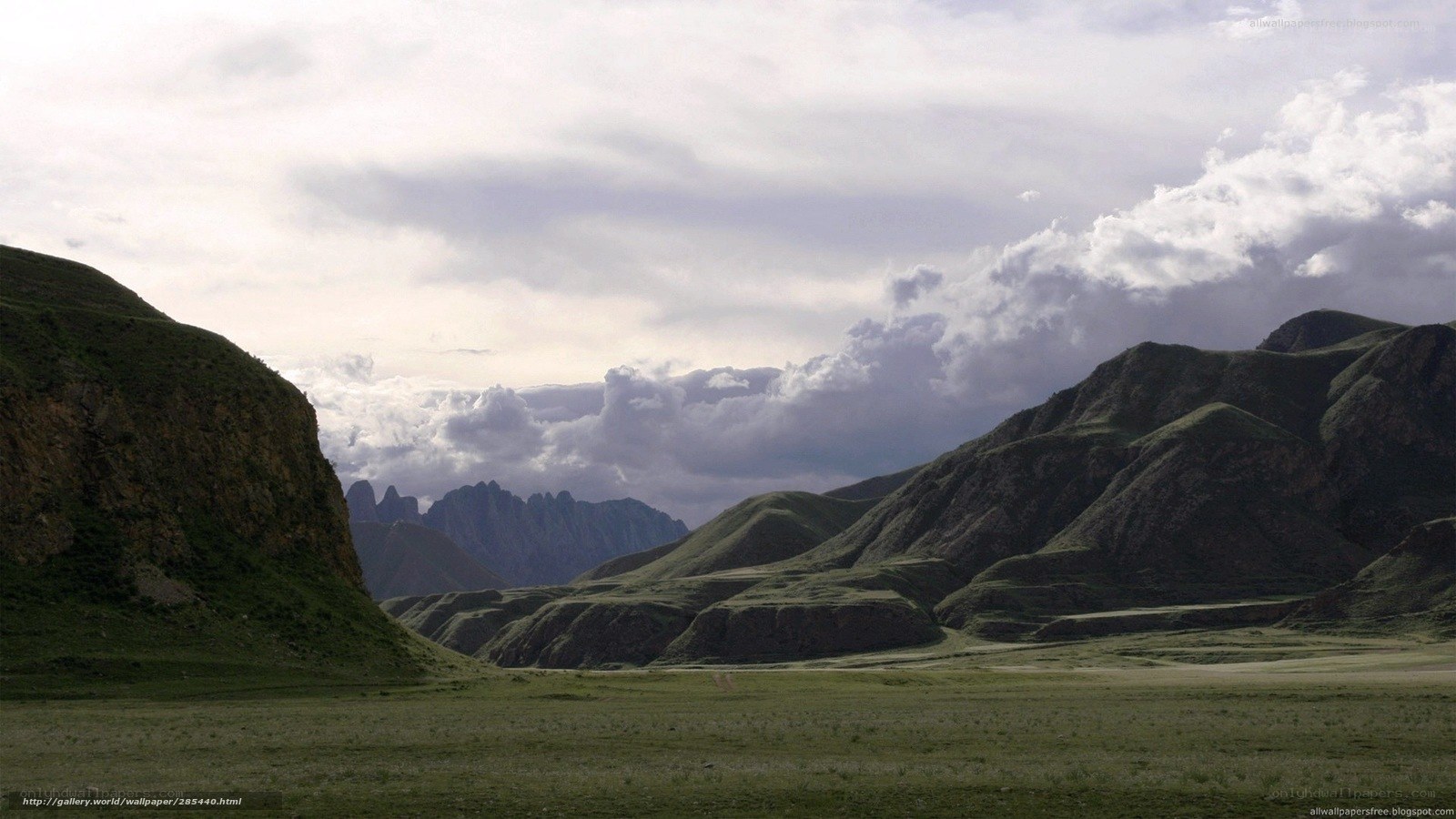 Green valley with rolling hills