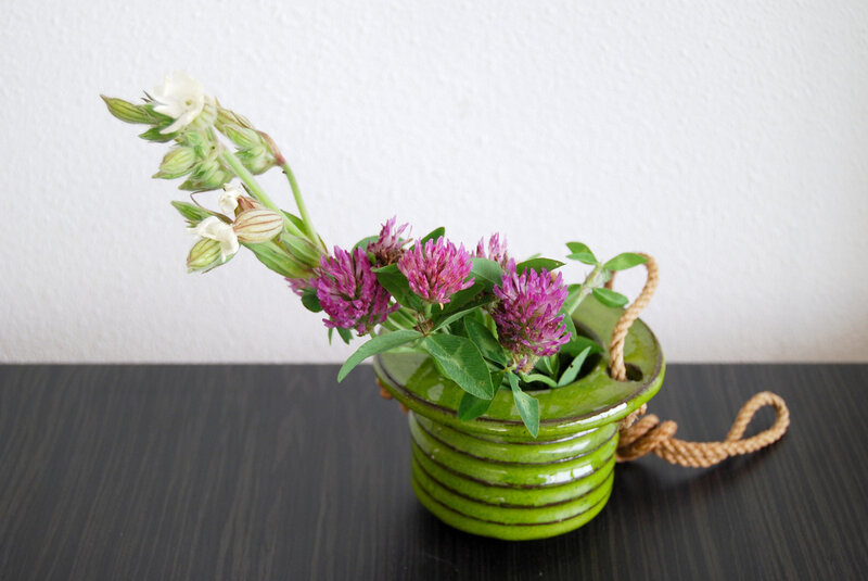 Green Vase with Flowers — Calm