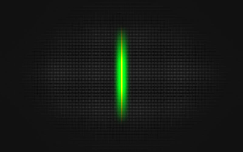 green vertical light beam