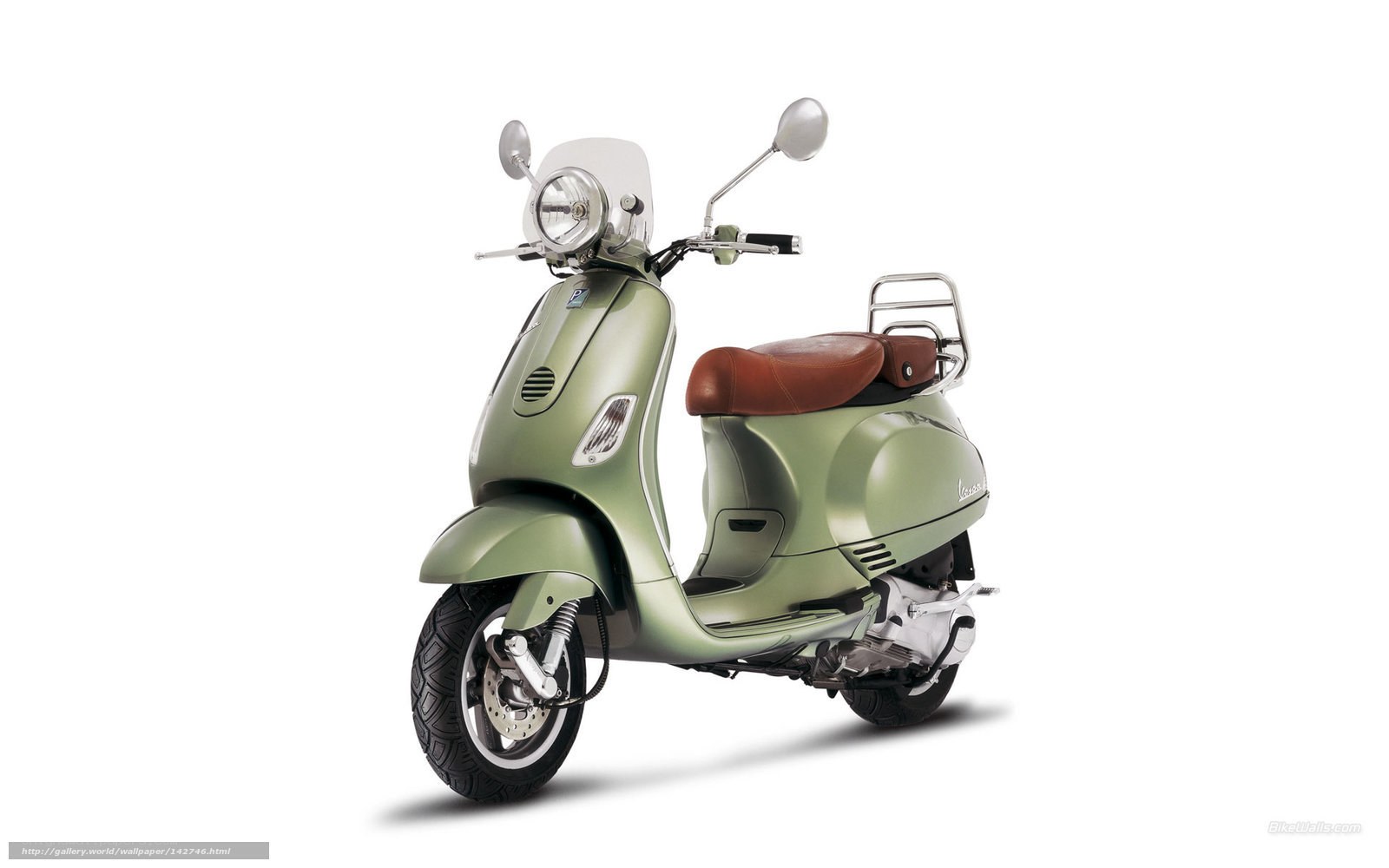 green vespa scooter