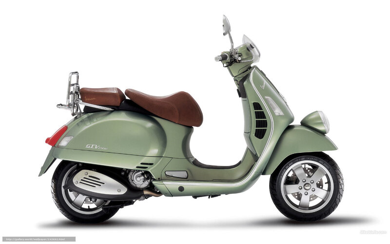 Green Vespa scooter