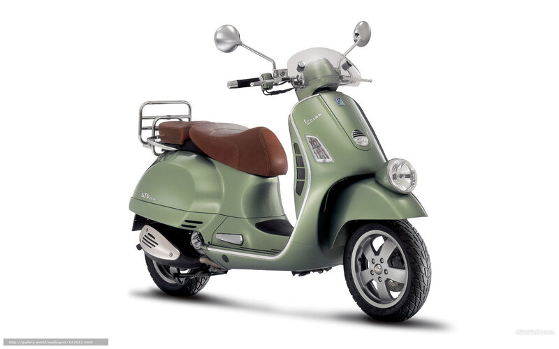 Green Vespa Scooter — Neutral