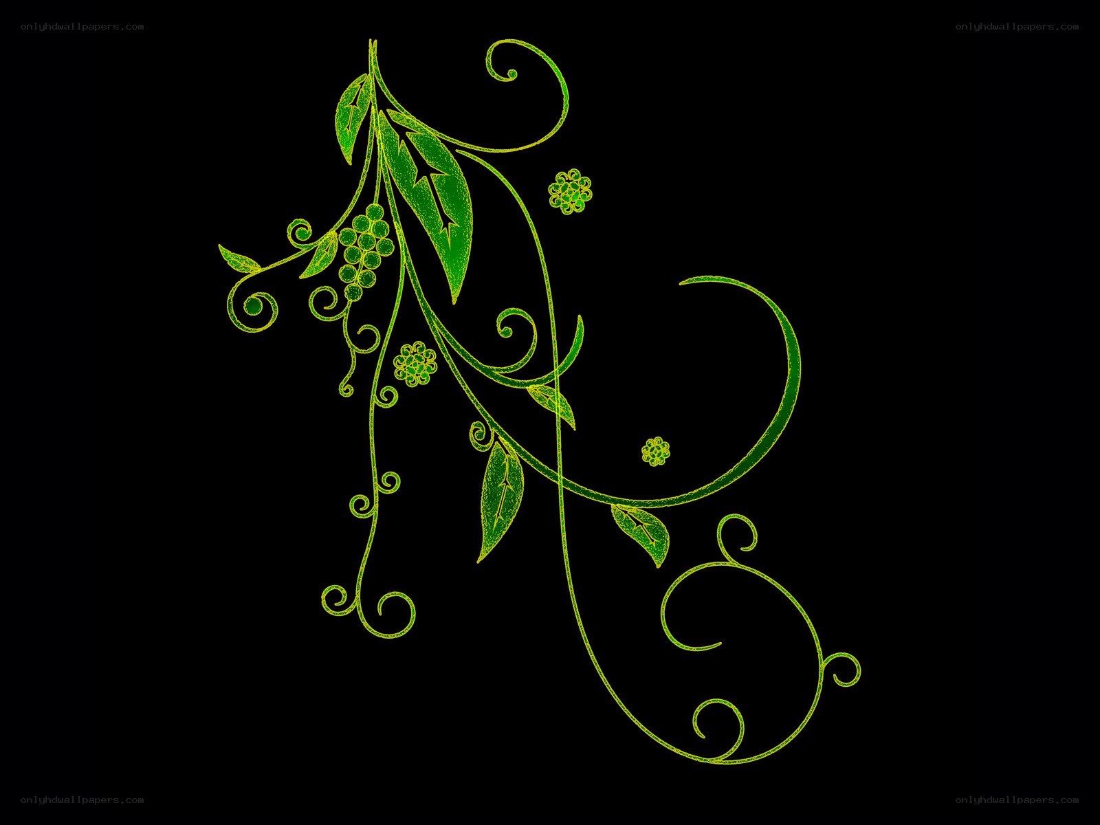 green vine floral design