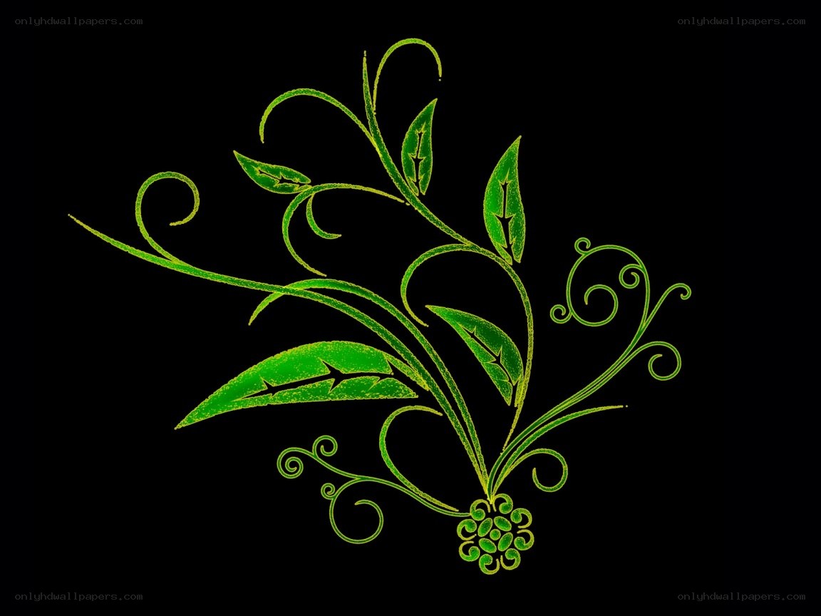 green vine floral design