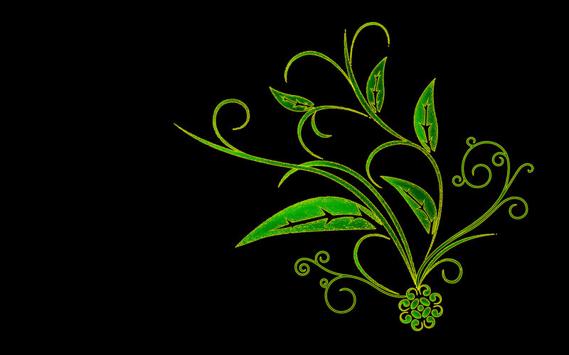 green vine floral design