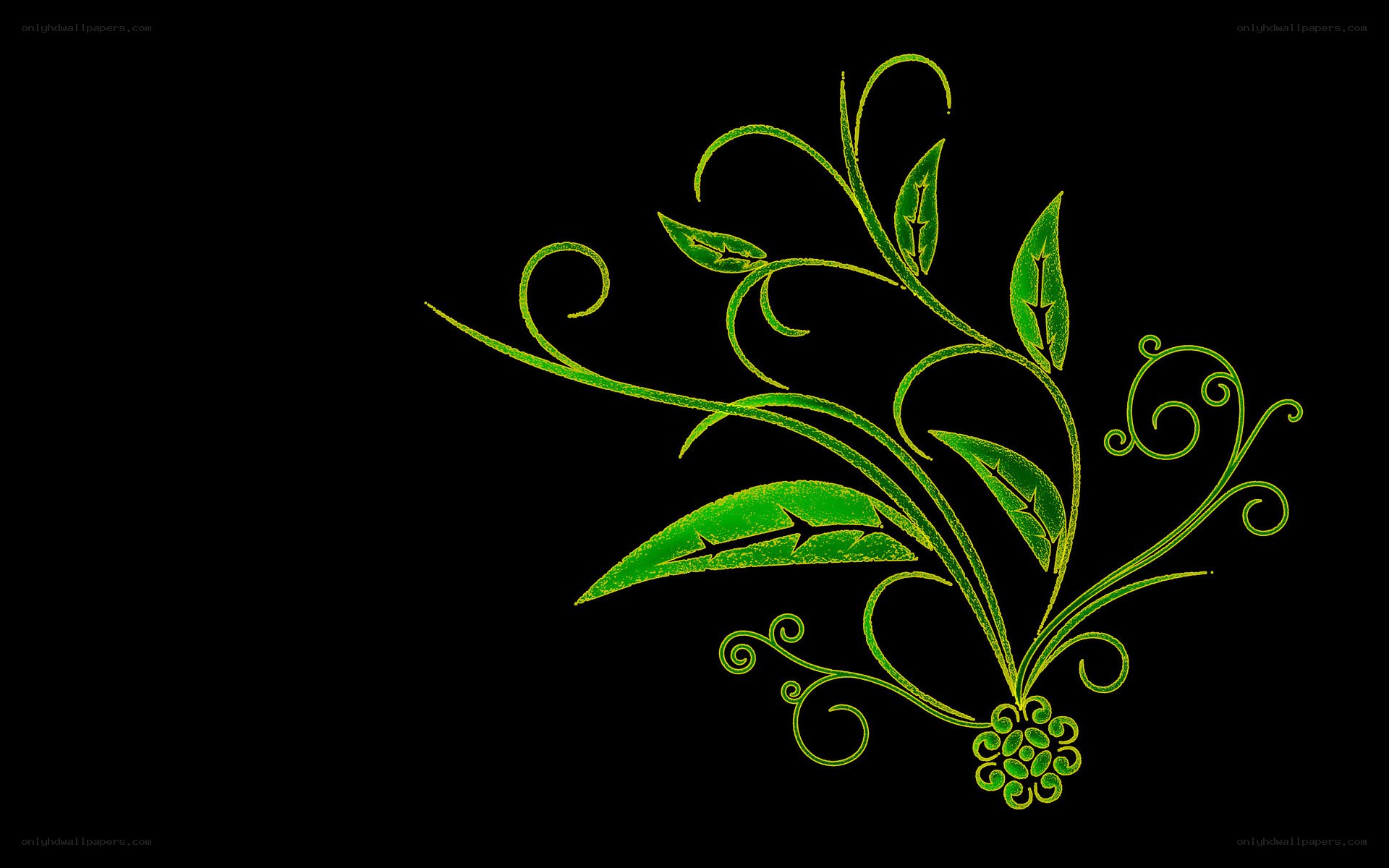 green vine floral design