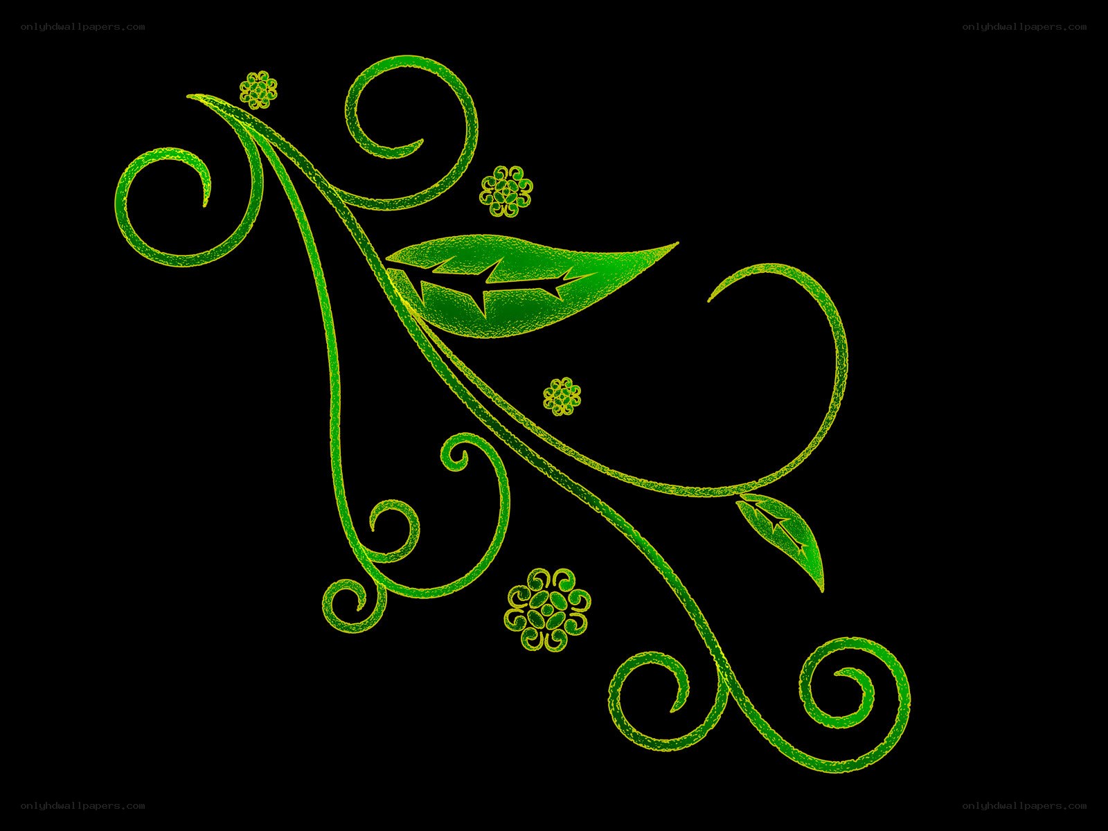 green vine floral design