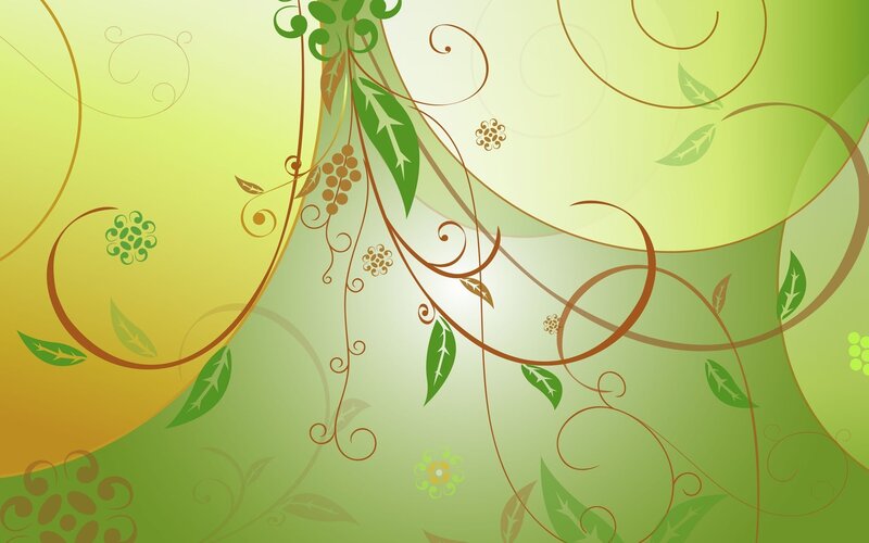 Green Vine Pattern — Calm, Vector Art