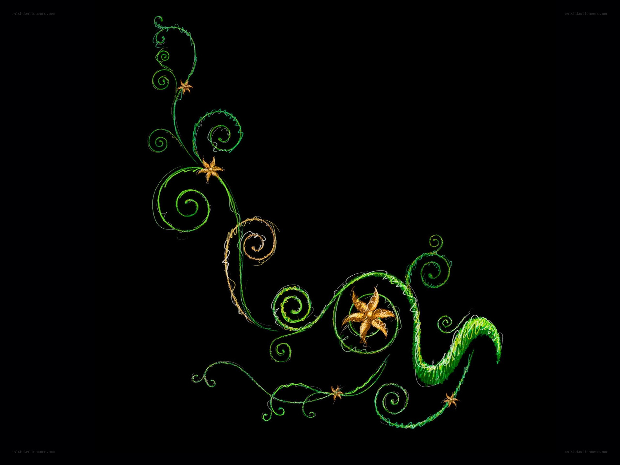 green vine swirl design