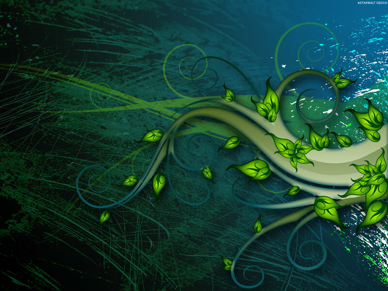 green vine swirl design