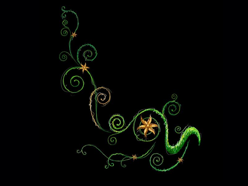 Green Vine Swirls — Ornate