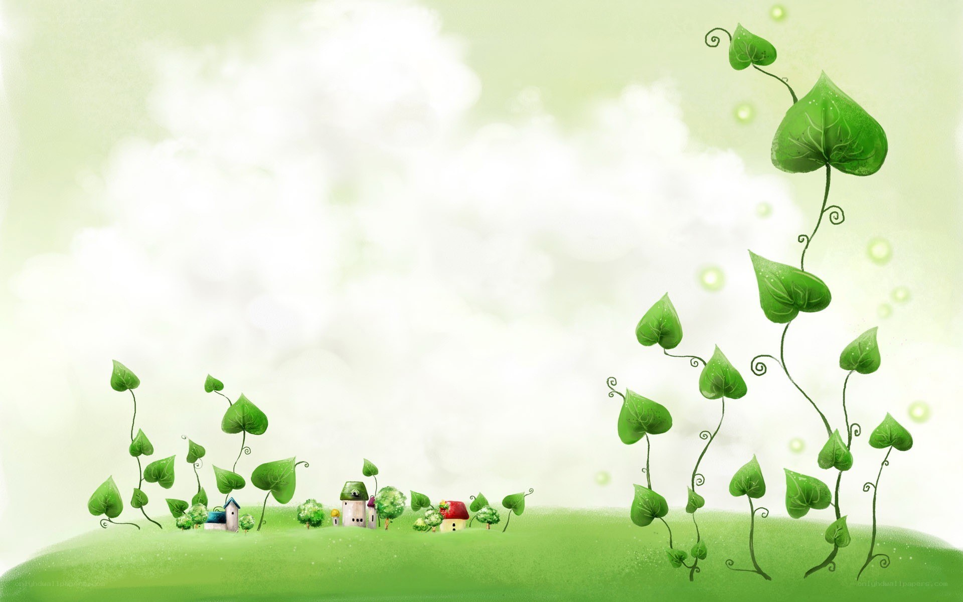 green vine village scene