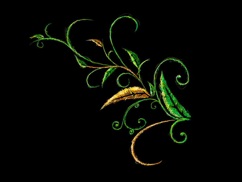 green vine with golden leaves