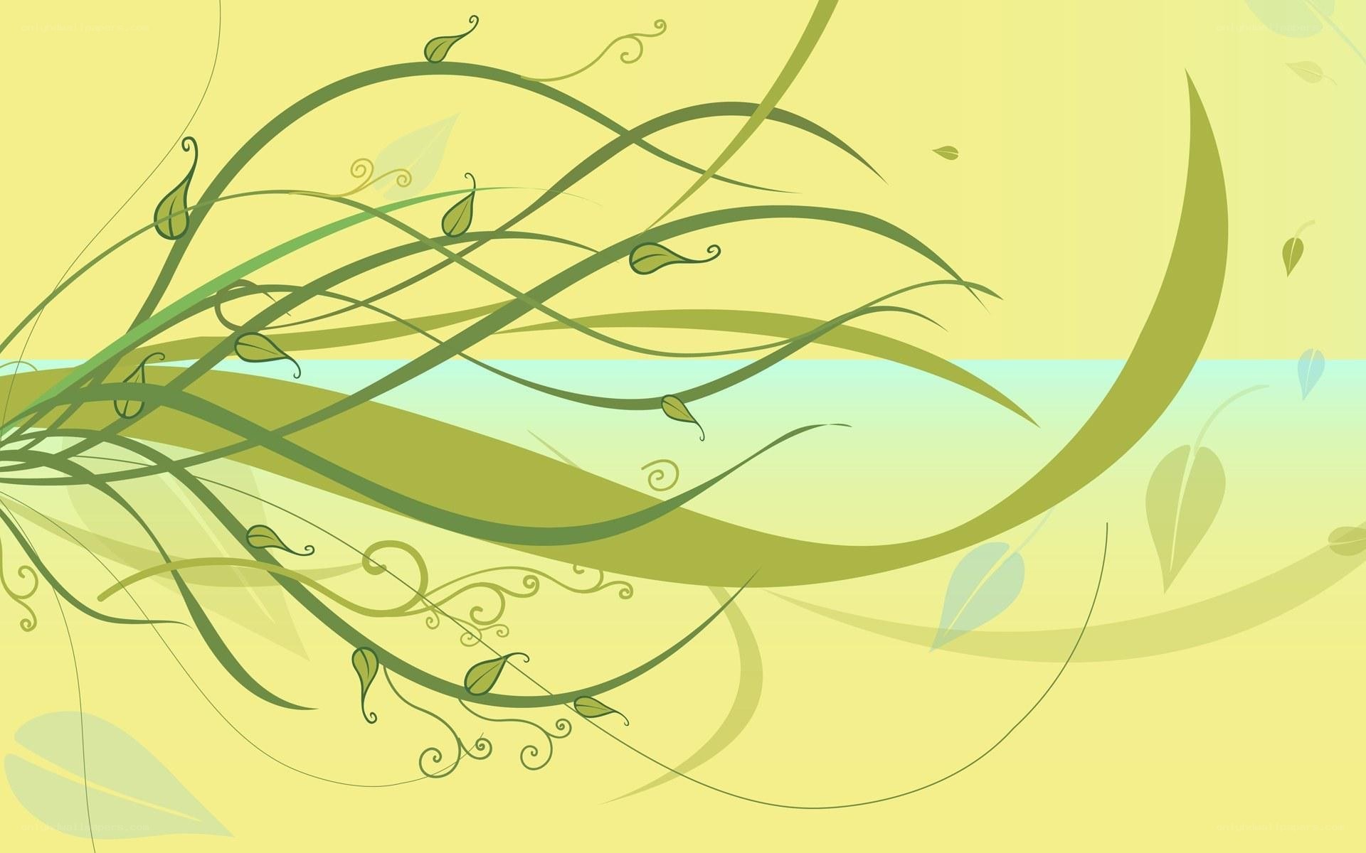 green vines on yellow background