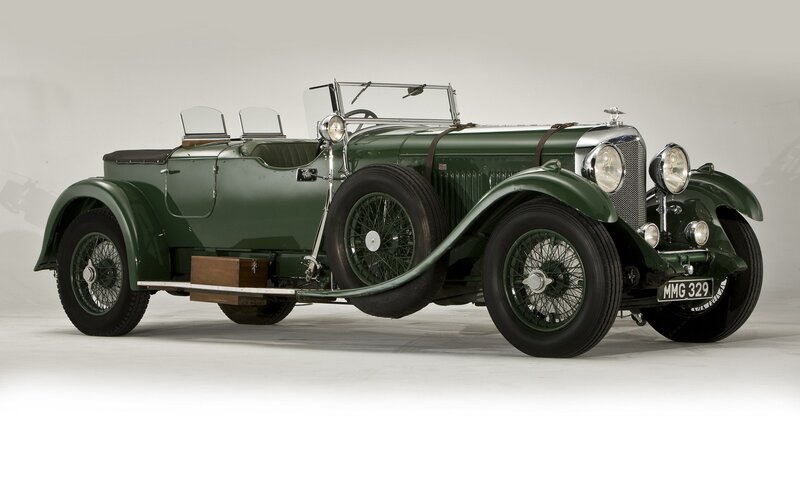 Green vintage Bentley car