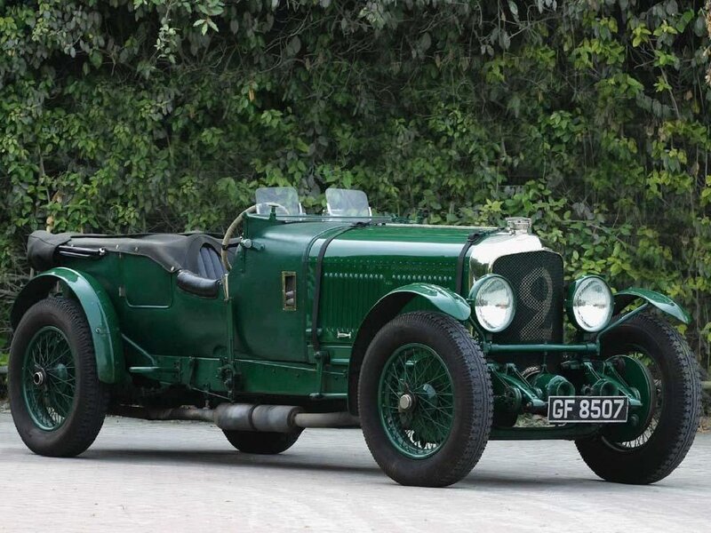 Green vintage Bentley car