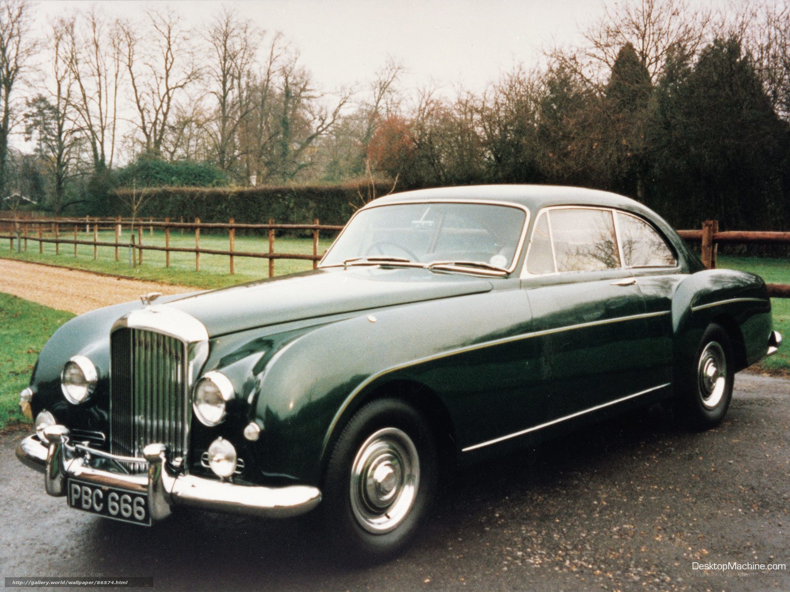 Green vintage Bentley car