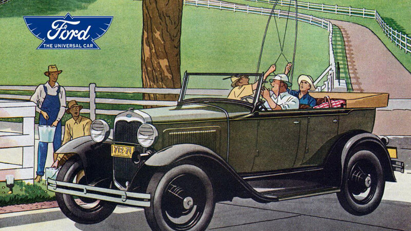 Green Vintage Car — Calm, Afternoon, Illustration