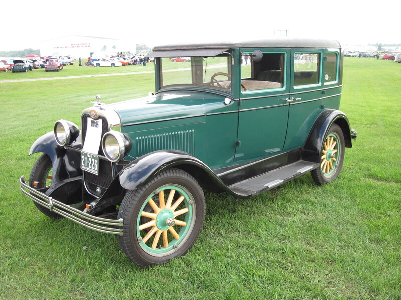 Green Vintage Car — Calm, Afternoon, Photograph, Grass Field