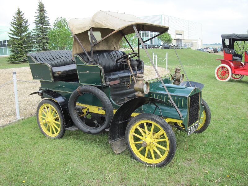 Green Vintage Car — Calm, Afternoon, Photograph, Grass